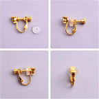 12pcs 2 Colors Screw Earring Clips Converters Brass U Shaped Adjustable Earring Components and 12pcs Clear Comfort Earring Cushions for Non-Pierced Ears DIY Jewelry Making