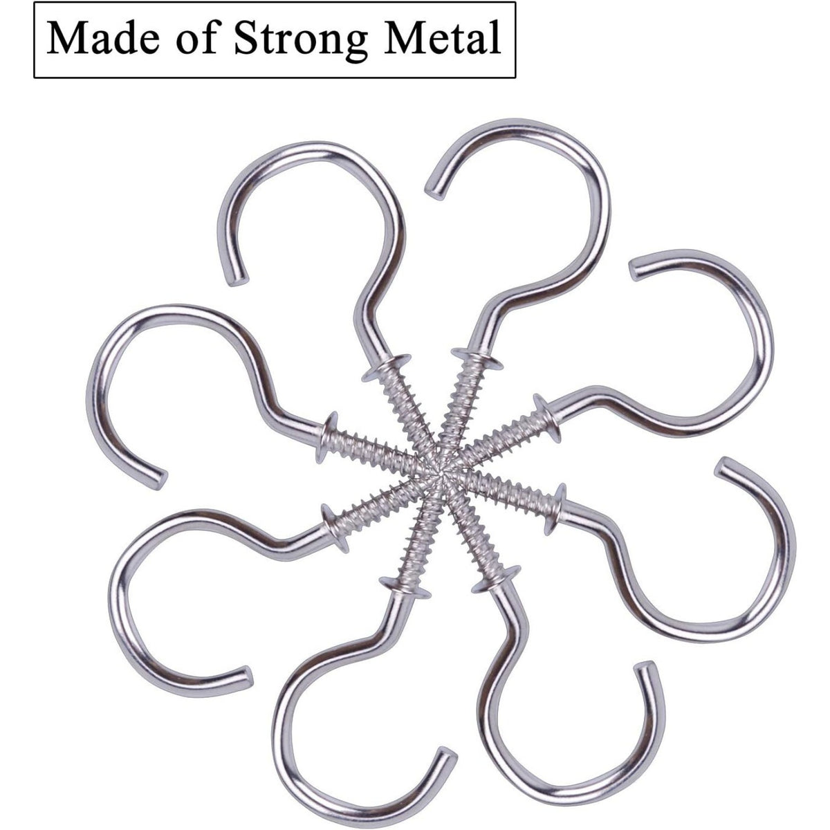 BronaGrand 100pcs Nickel Plated Metal Screw-in Ceiling Hooks Cup Hooks Silver 1inch