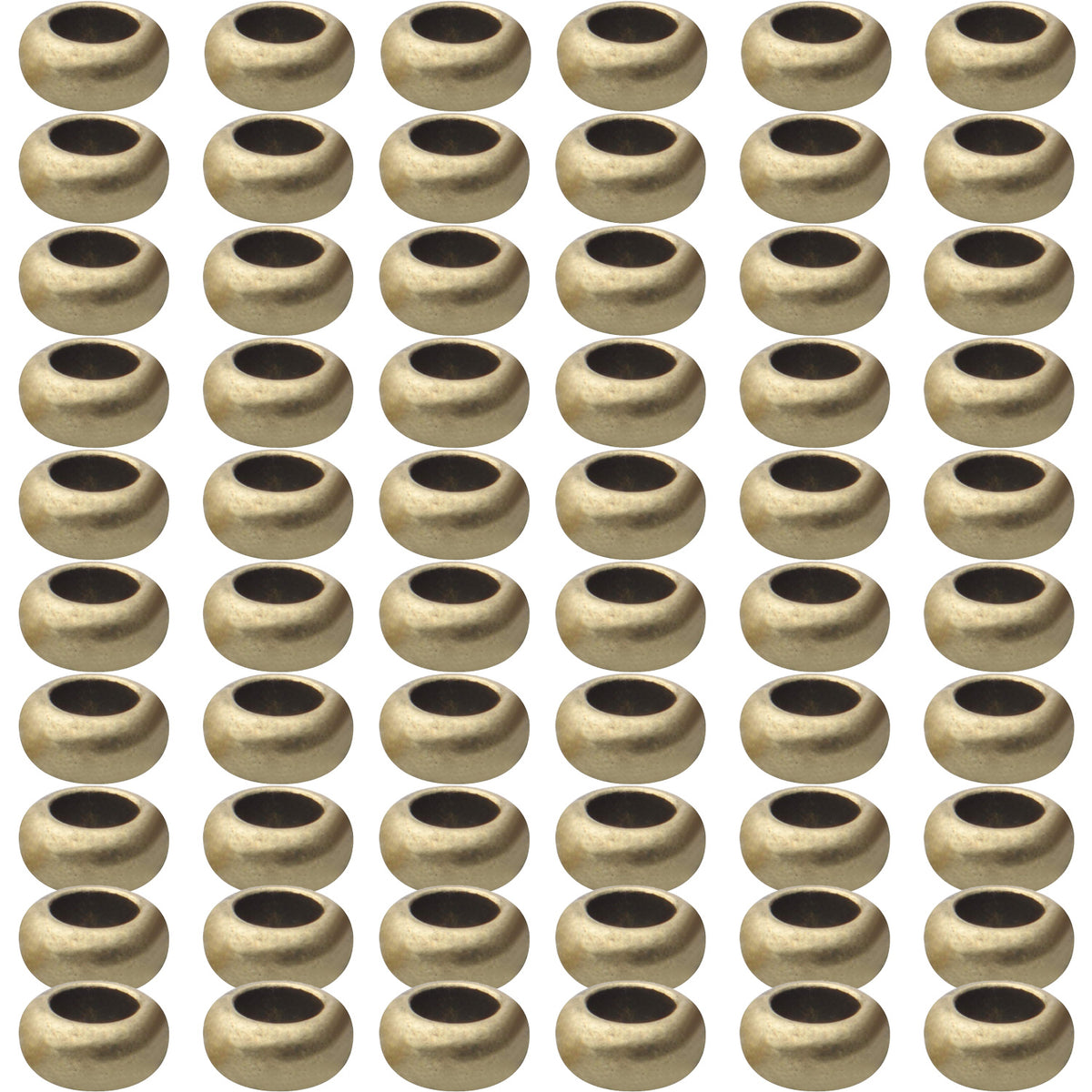 60pcs Rondelle Large Hole Spacer Beads Tibetan European Spacer Loose Hole Metal Beads for Necklace Bracelet Jewelry Making,10×6×5mm