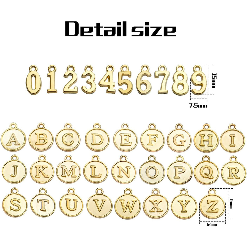 3 Sets (78pcs) Round Letter Charms 26 Alphabet A-Z Pendants and 5 Sets (50pcs) 0-9 Number Charms for Jewelry Making Crafts DIY