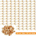 100pcs 5mm Rhinestone Earring Studs Hypoallergenic Earrings Posts with Loop and 100pcs Butterfly Earring Backs for DIY Earring Jewelry Making Supplies