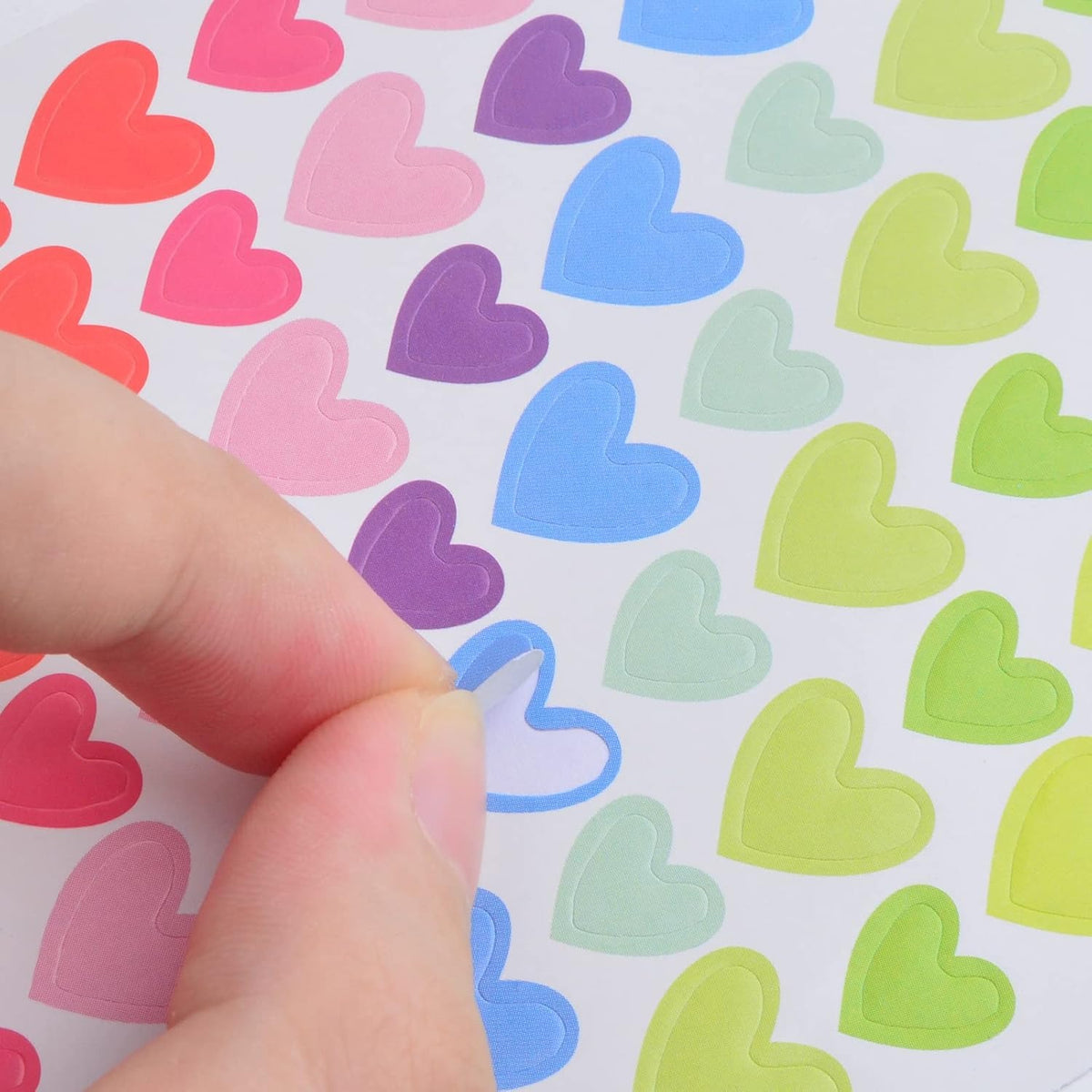 36 Sheets/3024 Pcs Mixed Colors Heart-Shaped Stickers Self Adhesive Heart Permanent Love Labels Kissing Hand Stickers for Scrapbooking Party Invitation Seals Gift Boxes Packaging