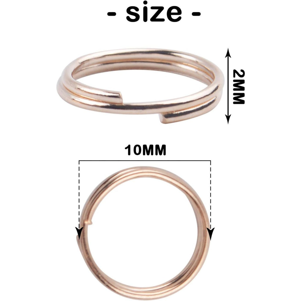 BronaGrand 200 Pieces Small Key Chain Rings Split Ring Key Chains for Keys Organization,10mm Diameter