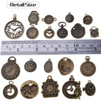 20pcs Antique Bronze Clock Face Charms Alloy Watch Steampunk Charm Pendants Connector Alice Clock Charms Craft Supplies for DIY Bracelet Necklace Jewelry Making Accessories