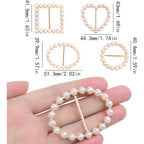 8pcs T Shirt Scarf Clip Ring Round Square Oval Heart Shape Scarf Ring Clip Buckle with Pearl for Clothing Ring Wrap Holder Parties Costume Clothes Corner(4 Styles)