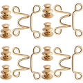 Adjustable Waist Buckles Set, 4 Sets Adjustable Waist Buckle Extender Jeans Buttons Extender Nail-Free Waist Extender Button Fit Instant Button, Golden, Silver, Gun Black, Bronze