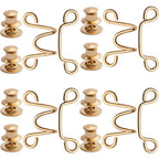 Adjustable Waist Buckles Set, 4 Sets Adjustable Waist Buckle Extender Jeans Buttons Extender Nail-Free Waist Extender Button Fit Instant Button, Golden, Silver, Gun Black, Bronze
