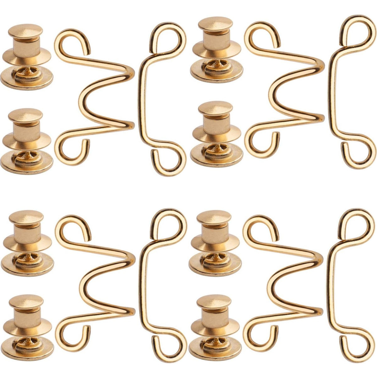 Adjustable Waist Buckles Set, 4 Sets Adjustable Waist Buckle Extender Jeans Buttons Extender Nail-Free Waist Extender Button Fit Instant Button, Golden, Silver, Gun Black, Bronze