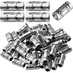 60pcs Antique Silver Column Spacer Beads Alloy Tibetan Beads Spacers Tube Bead Spacer Loose Beads for Jewelry Bracelet DIY Jewelry Crafts Making