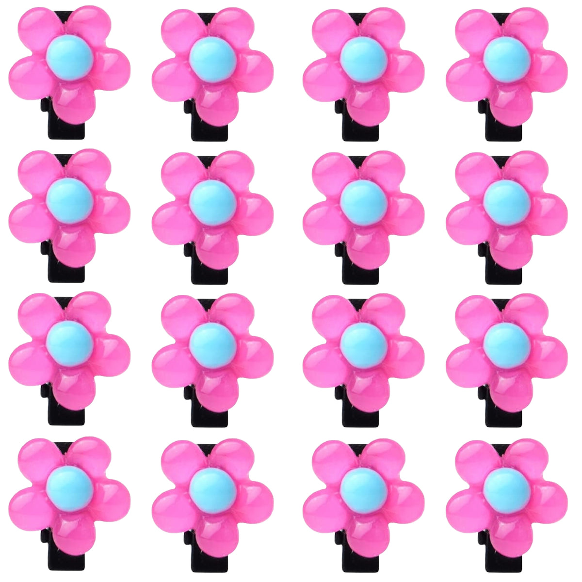16 Pieces Mixed Colors Mini Flower Hair Clips Acrylic Lovely Hairclips Metal Alligator Hairpins Flower Hair Barrettes Hair Accessories for Women Ladies Decoration