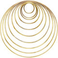 10 Pieces Metal Rings Craft Metal Hoops Macrame Rings for Dream Catcher and Crafts, 10 Sizes(Gold)