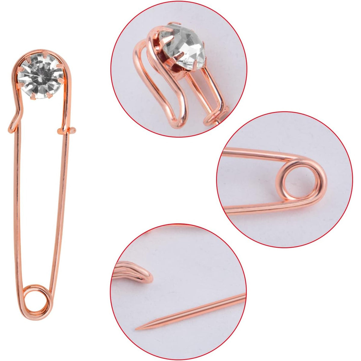7 Pieces 3 Styles Pearl Brooch Pins Sweater Shawl Clips Faux Pearl Rhinestones Collar Safety Pins for Women Girls Clothing Dresses Decoration Accessories, 3 Colors