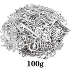100 Gram Tibetan Silver Wings Music Elements Charms Alloy Multistyle Maple Leaf Bike Musical Instrument Notes Symbol Dangle Pendants for DIY Jewelry Making Craft Supplies