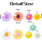 20pcs Colorful Flower Pendant Charms Resin Daisy Flower Charm Pendants Daisy Bead Charms for DIY Earrings Necklace Bracelet Jewelry Crafts Making Accessory, 2 Styles