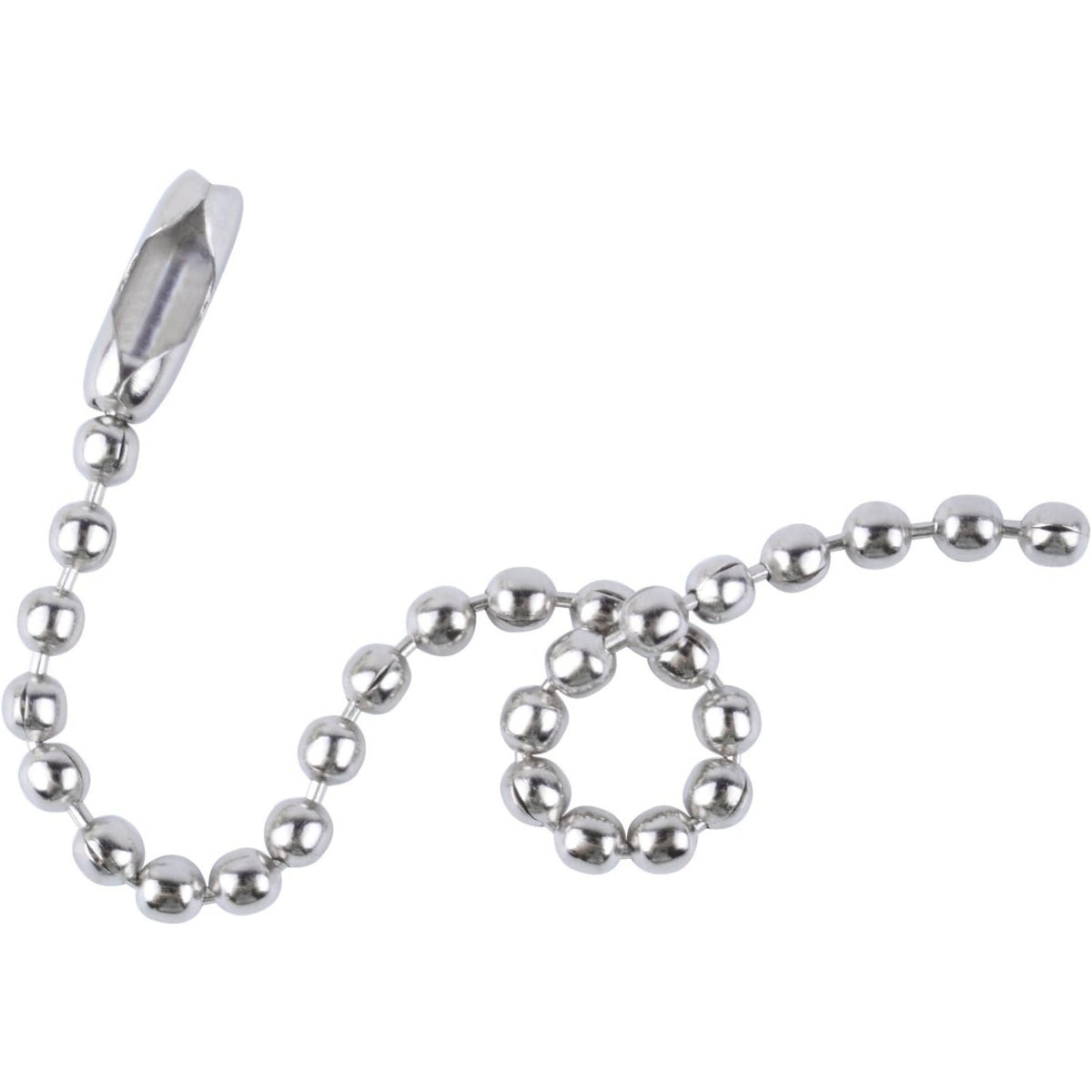 200 Pieces Ball Bead Chains Bead Connector Clasp 2.4 mm Diameter Keychain Tag Key Rings 100mm Long