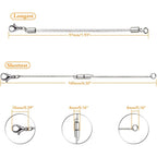 6 Pieces Stainless Steel Extender Chains Hypoallergenic Adjustable Sliding Necklace Extender Chains with Lobster Clasps for DIY Necklace Bracelet Jewelry Making Supplies