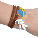 Space Themed Charms,20pcs Assorted Gold Plated Enamel Planet Astronaut Charm Pendant for Jewelry DIY Craft