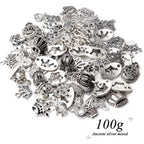 100g Antique Silver King Crown Charms Alloy Crown Pendant Charms Mixed Styles Jewelry Crown Charms for DIY Bracelet Jewelry Making Crafts Supplies