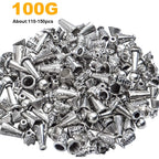 100 Gram (About 130-190pcs) Antique Silver Cone Bead Caps Flower End Caps Tassel End Cap for Jewelry Making Crafts DIY