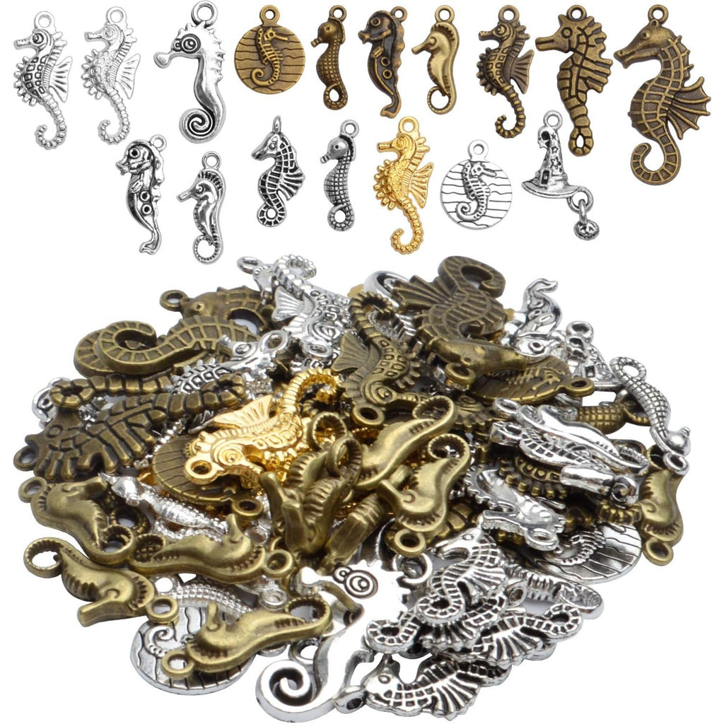 100g Seahouse Charms Alloy Ocean Animal Charms Seahouse Charm Pendants for DIY Earrings Bracelet Jewelry Crafts Making Accessories