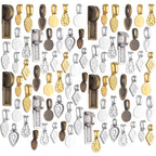 80pcs Glue on Bails Mixed Pendant Bails Glass Cabochon Tiles Pendants for Jewelry Making Necklace,20 Styles