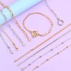 10pcs Adjustable Bracelet Chains with OT Toggle Clasp Lobster Clasps Alloy Bracelet Links with Rhinestone Extender Chains for Women DIY Jewelry Making Craft Supplies, 5 Styles