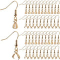 50pcs Stainless Steel Earring Hooks Hypoallergenic French Wire Earring Ball Hooks with Pendant Clasp for Crafts DIY Jewelry Making