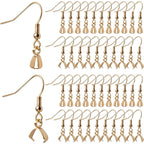 50pcs Stainless Steel Earring Hooks Hypoallergenic French Wire Earring Ball Hooks with Pendant Clasp for Crafts DIY Jewelry Making