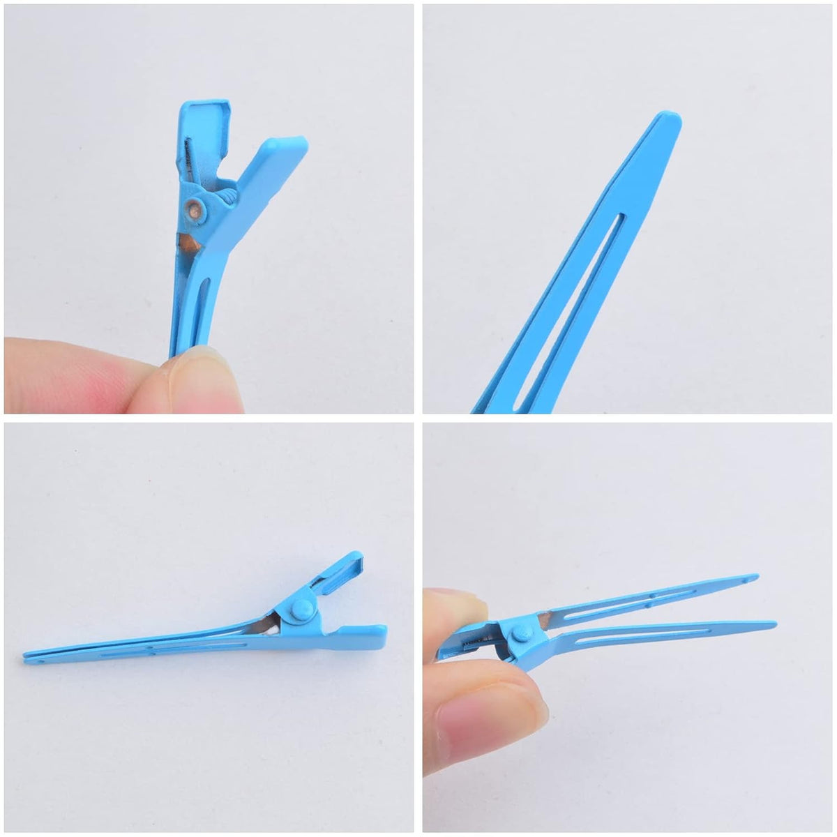 50pcs 4.5 cm Single Prong Curl Clips Metal Alligator Duckbill Hair Pins Clips Hair Accessories for Girls Women Hair Styling Extension Hair Coloring, Mixed Colors
