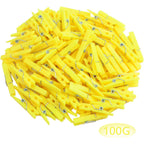 100 Pieces Mini Plastic Clothespins Sturdy Photo Paper Clips Decorative Craft Clips for Hanging Picture Arts Scrapbooking Home Wedding Decor, Yellow