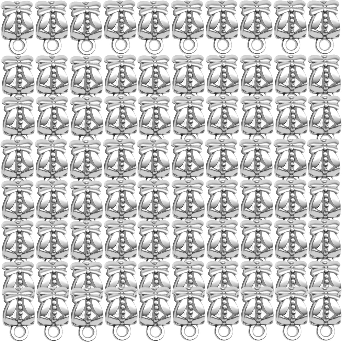 80pcs Antique Tibetan Bail Beads Tube Beads Spacer Rondelle Connectors for Pendant Jewelry Making Crafts, Mixed Colors