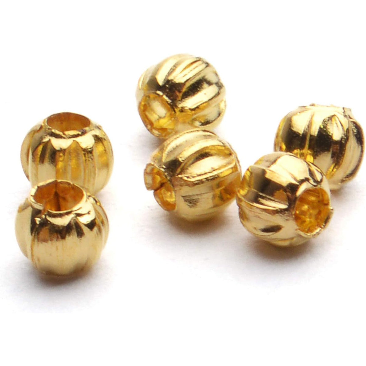 1000pcs 3mm Golden Metal Round Spacer Beads, Loose Beads for DIY Crafts, Bracelet, Necklace, Jewellery Making