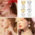 12pcs Soft Silicone Hamburger Heart Shaped Earring Backs Hypoallergenic Love Locking Secure Earring Backings Replacements for Studs Earring Hoops Fish Hooks, 2 Colors