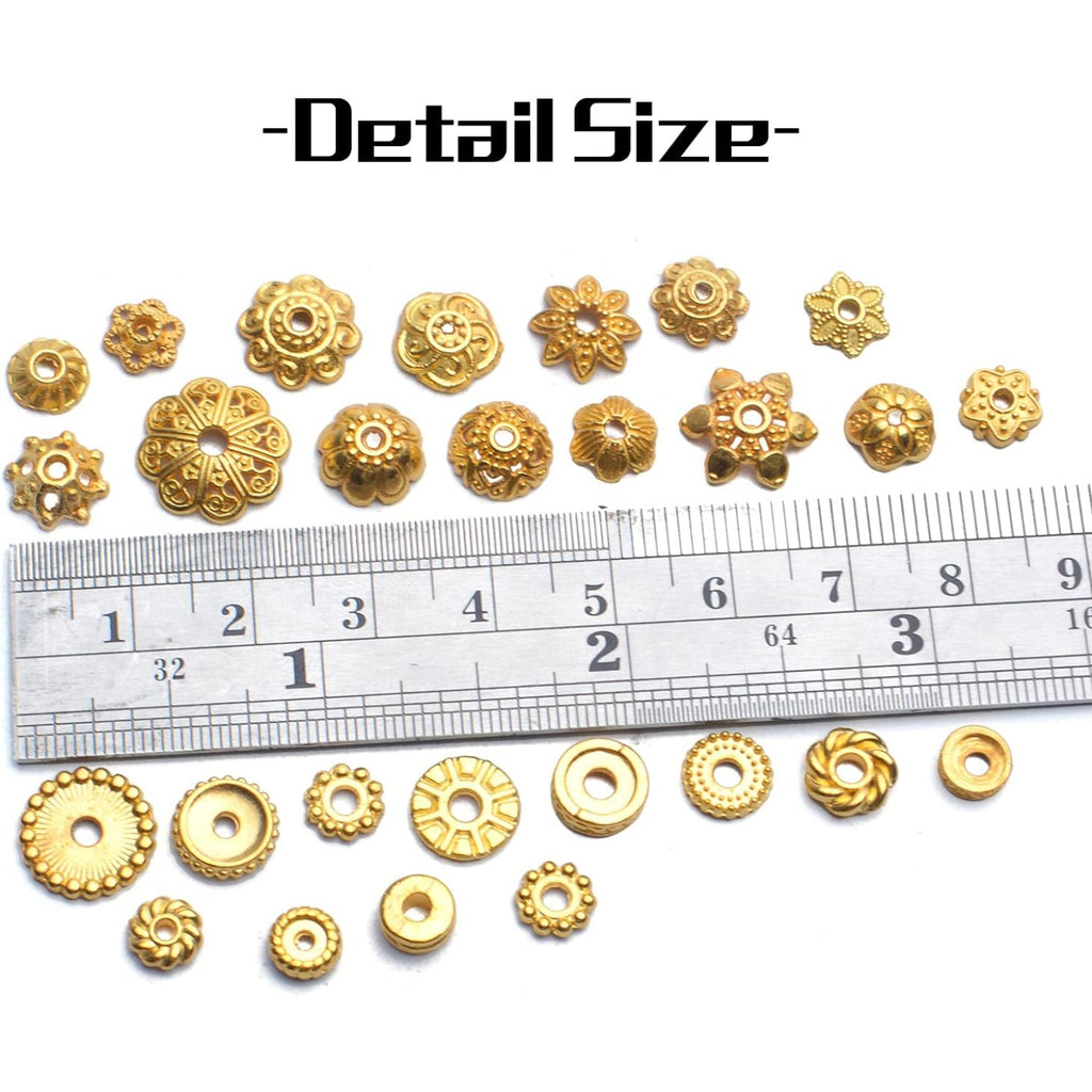 100g Mixed Metal Flower Caps Ends Tibetan Silver Spacer Loose Beads for Jewelry Making