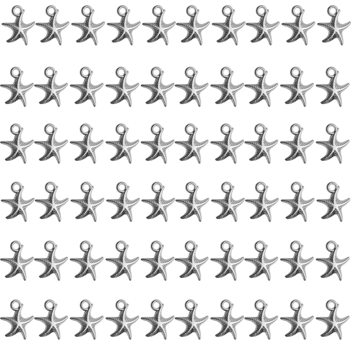 60pcs Antique Starfish Charms Sea Animal Charm Pendant Jewelry Making Accessories for DIY Necklace Bracelet Keychain