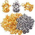 Crown Charms,50pcs King Crown Charm Pendants Alloy Crown Bead Charm Queen Crown Pendants Craft Supplies for Jewelry Making Necklace Bracelet DIY(3D)