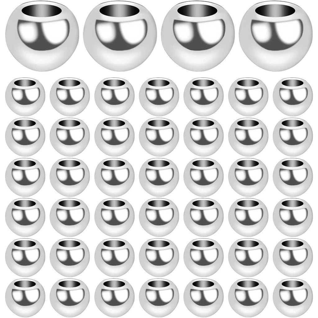 100pcs 3 mm Round Memory Wire End Caps Beads Stainless Steel Cord End Caps Half Drilled Hole Ball Beads for DIY Crafts Necklace Bracelet Jewelry Making, Hole: 1.5 mm