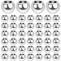 100pcs 3 mm Round Memory Wire End Caps Beads Stainless Steel Cord End Caps Half Drilled Hole Ball Beads for DIY Crafts Necklace Bracelet Jewelry Making, Hole: 1.5 mm