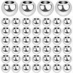 100pcs 3 mm Round Memory Wire End Caps Beads Stainless Steel Cord End Caps Half Drilled Hole Ball Beads for DIY Crafts Necklace Bracelet Jewelry Making, Hole: 1.5 mm