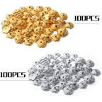 Flower Bead Caps,200pcs 10mm Tibetan Alloy Spacer Beads Caps Bali Style Jewelry Spacers for DIY Bracelet Necklace Crafts Making,2 Colors