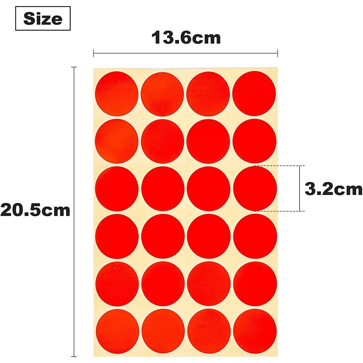32 Sheets 32mm Round Dot Stickers Color Coding Labels, 16 Different Assorted Colors Dot Labels
