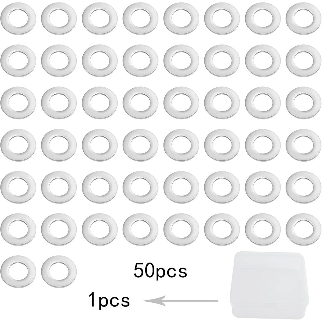 50pcs 20 mm Flat Round Spacer Beads Disc Loose Beads Zinc Nickel Ring Slider Beads Carbon Steel Spacers with a Plastic Box for DIY Bracelet Necklace Jewelry Making Supplies