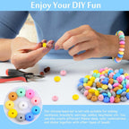 100pcs 12 mm Soft Silicone Abacus Beads Rubber Lentil Shaped Spacer Beads Round Saucer Loose Beads for DIY Bracelets Keychains Jewelry Making Supplies, 10 Colors