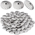 50pcs Antique Silver Gear Spacer Bead Alloy Tibetan European Spacers Round Beads Jewelry Bead Charms with A Box for DIY Bracelets Jewelry Making,11.5×3.5×2mm