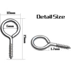 Eye Screw Hooks,100pcs 19x10mm Screw in Eye Hooks Self Tapping Eye Screws Thread Eyebolt for Crafting Jewelry Making Hanging Small Items