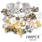 100g (About 20-40pcs) Mixed Alloy Elephant Charms Tibetan Animal Elephant Head Charms Pendants Jewelry Findings for Bracelets Necklace Crafts Making