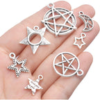 100g (80-150pcs) Mixed Moon Star Charms Antique Alloy Celestial Charms Pendants for Bracelets Necklaces Crafts