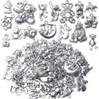 100g Antique Silver Bear Charms Alloy Animal Charms Teddy Bear Charm Pendants for DIY Bracelet Necklace Jewelry Findings Making Accessories