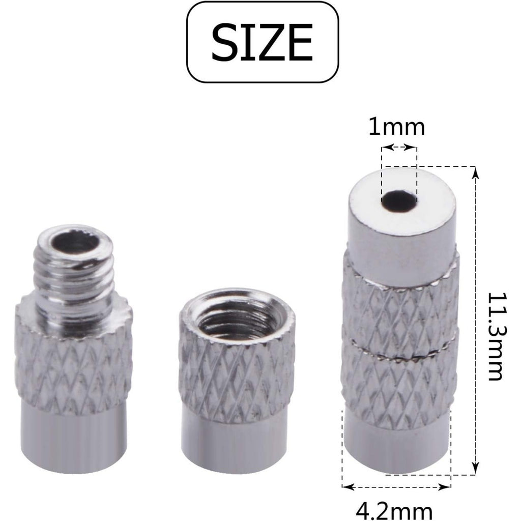 50pcs Brass Screw Clasps Barrel Clasps Cord End Caps Jewelry End Tips for Bracelet Necklace Making,Silver