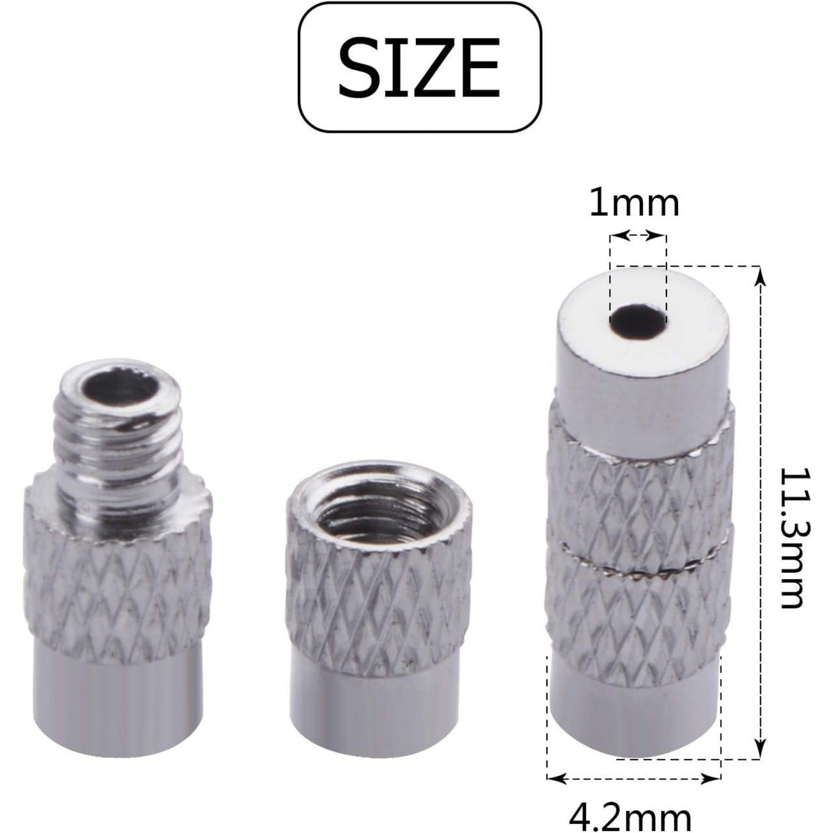 50pcs Brass Screw Clasps Barrel Clasps Cord End Caps Jewelry End Tips for Bracelet Necklace Making,Silver